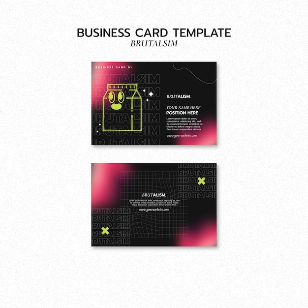 Brutalism Style Business Card Template – Download Free Stock Photo