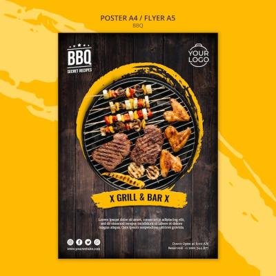 BBQ Poster Concept Template – Free Stock Photo for Download