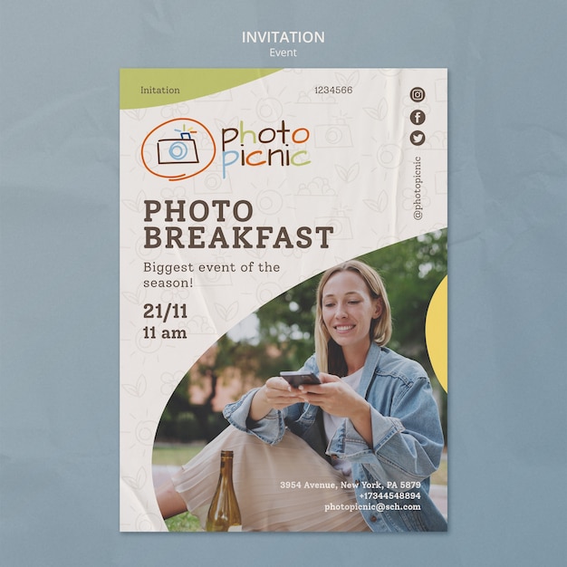 Photography Event Invitation Template – Download Free Stock Photo