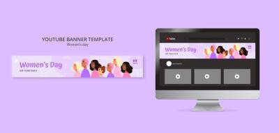 Women’s Day YouTube Banner Template – Free to Download