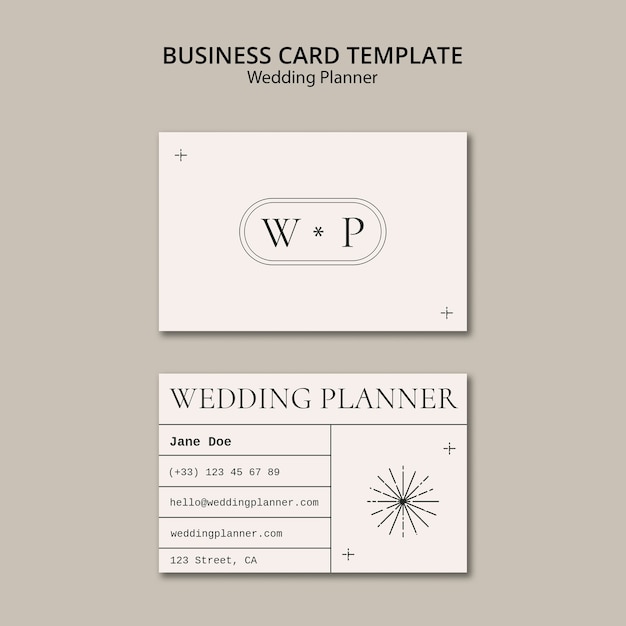 Minimal Wedding Planner Business Card – Free Download