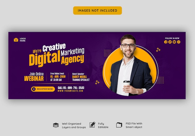 Digital Marketing Live Webinar and Corporate Facebook Cover Template – Free to Download