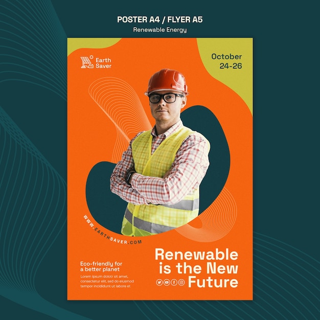 Fluid Shapes Renewable Energy Poster Template – Free Download