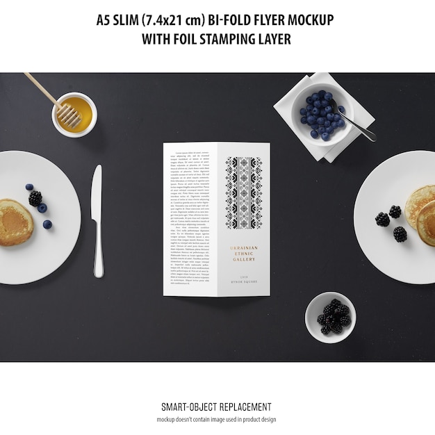 A5 Slim Bi-Fold Flyer Mockup – Free Download