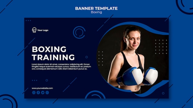 Boxing Training Banner Web Template – Free Download