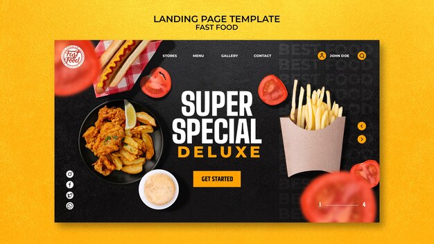 Realistic Fast Food Template Design – Free Download