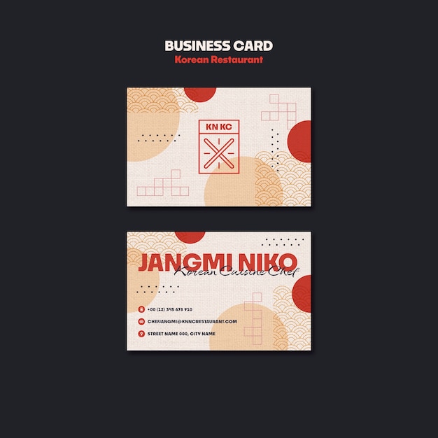 Korean Food Restaurant Business Card Template – Free Download