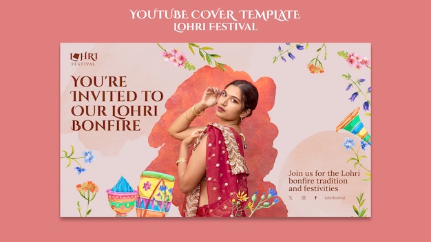 Lohri Template Design – Free Download Stock Photo