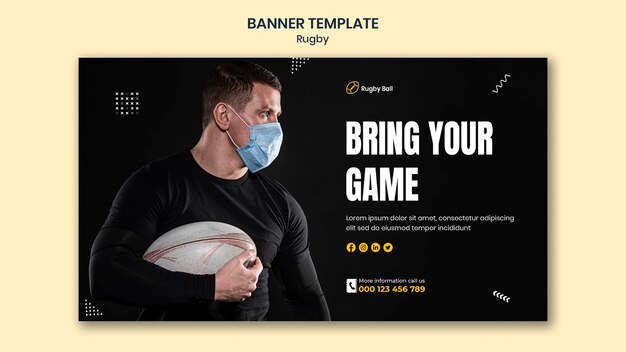 Rugby Banner Template Featuring Stunning Photo – Free Download