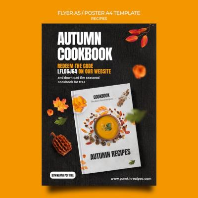 Autumn Cookbook Poster Template – Free Download