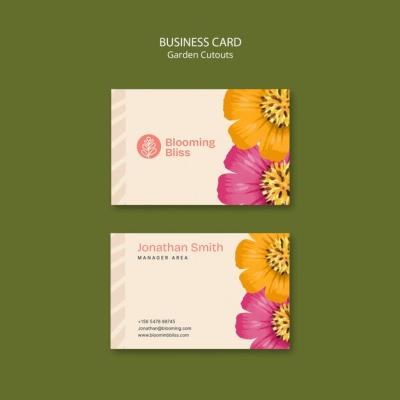 Business Card Template Design for Garden Cutouts – Free Download