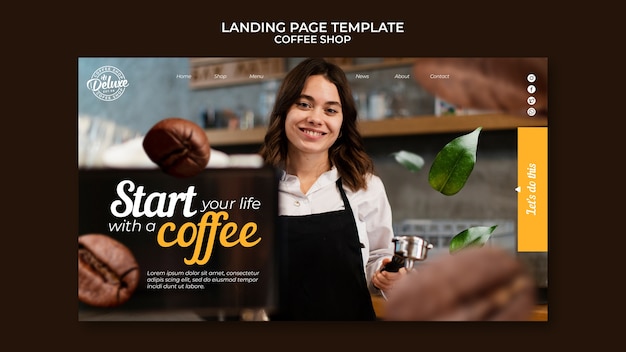 Flat Design Coffee Shop Template – Free Download