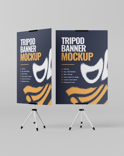 Mockup Tripod Banner for Branding PSD – Free Download