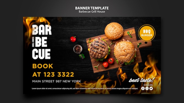 Barbeque Design Banner Template – Free Download