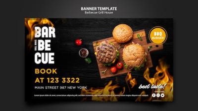 Barbeque Design Banner Template – Free Download