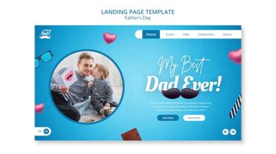 Father’s Day Celebration Landing Page Template – Free Download