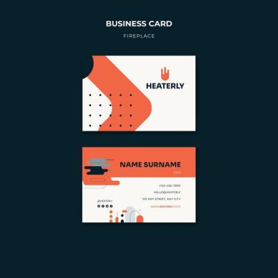 Fireplace Concept Business Card Template – Free Download