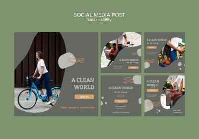 Sustainability Social Media Post Design Template – Free Download