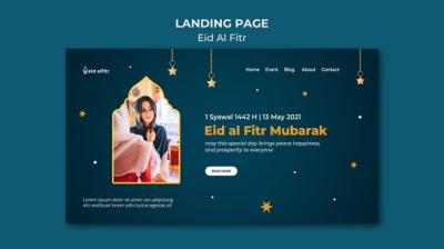 Eid al-Fitr Landing Page Template – Free Download, Free Stock Photo