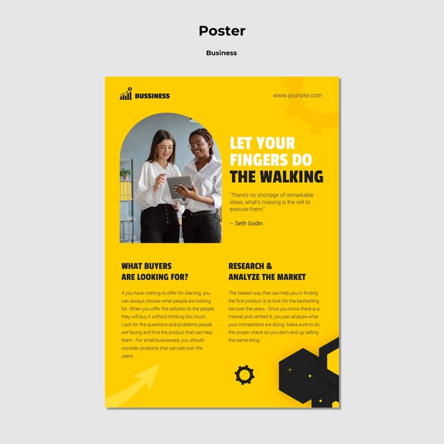 Flat Design Poster Business Template – Free Download