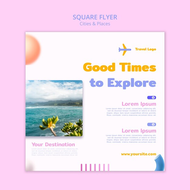 Traveling Concept Square Flyer Template – Free Download