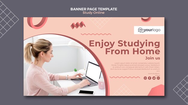 Online Study Banner Template – Download Free Stock Photo