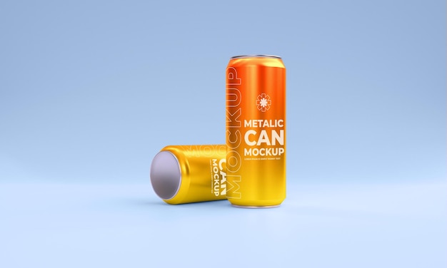 Metallic Cans Mockup Premium PSD – Download Free Stock Photo