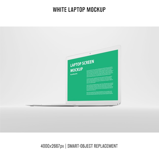 White Laptop Mockup – Free Download