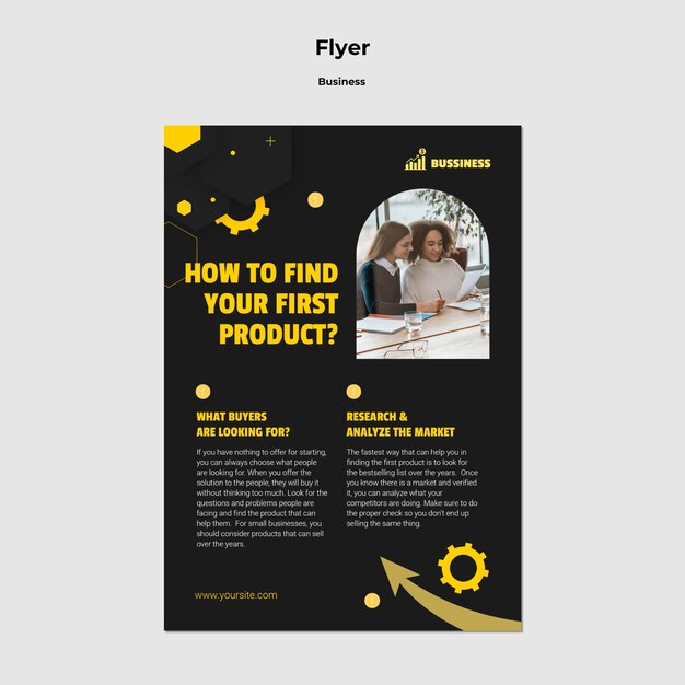 Flat Design Business Flyer Template – Free Download