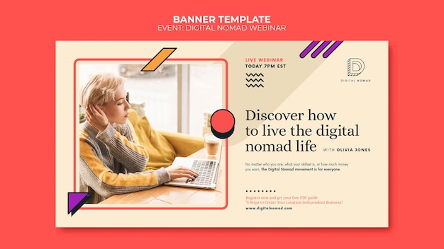 Digital Nomad Banner Template – Free to Download