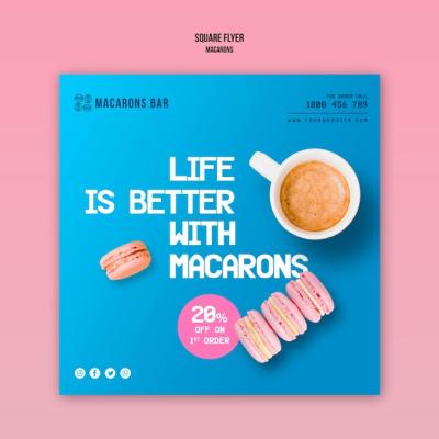 Macarons Flyer Template Theme – Free Download