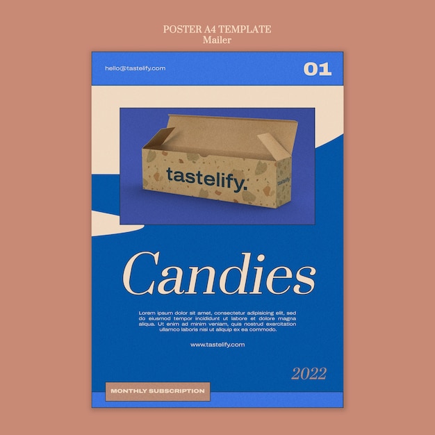 Candies Box Poster Template – Free Download