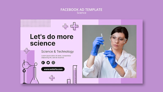 Hand Drawn Scientific Research Facebook Template – Free Download