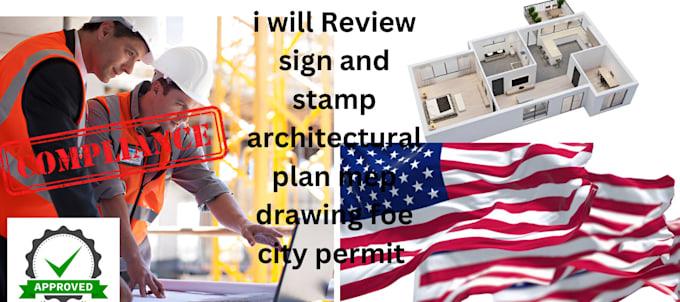 I Will Review, Sign, and Stamp Architectural Plan MEP Drawing for City Permit