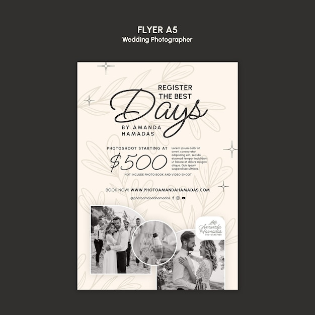 Wedding Photographer Template Design – Free Download