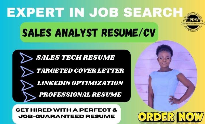 I Will Write a Sales Analyst Tech Resume and ATS-Optimized LinkedIn Profile