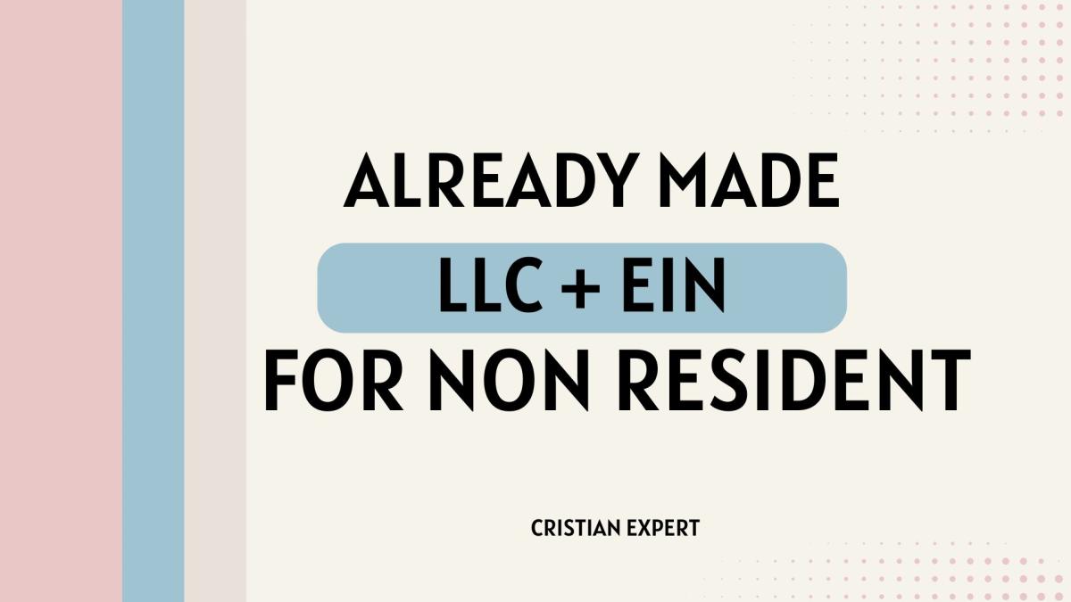 I Will Do Already Made USA LLC for Non-Resident