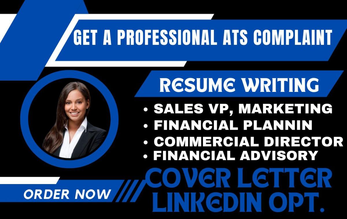 I Will Write a Professional Resume for Sales VP, Marketing, Commercial Director, and Financial Plan