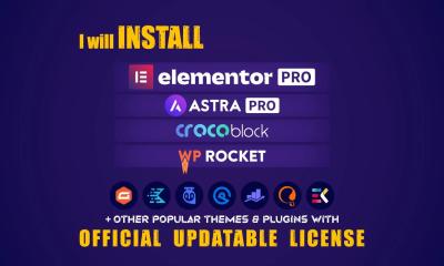 Professional WordPress Setup: Install Elementor Pro, Astra Pro, Rank Math Pro, Crocoblock, WP Rocket, and Imagify