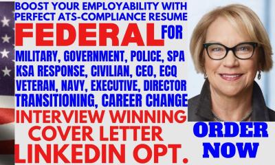 I Will Craft ATS-Optimized USAJOBS Civilian Federal Resume and KSA Response for Military Government Applicants