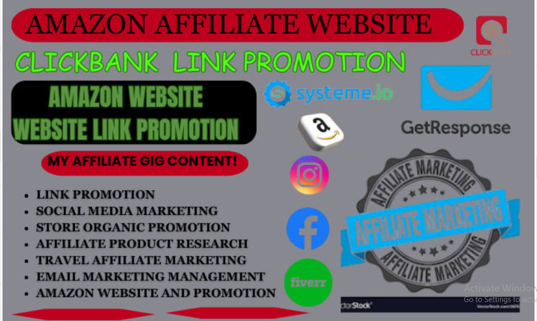 I Will Create an Amazon Affiliate Website & Promote Clickbank Affiliate Links