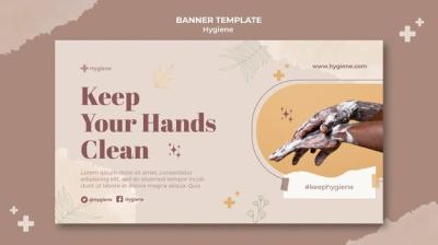 Hygiene Banner Template in Flat Design – Free Download