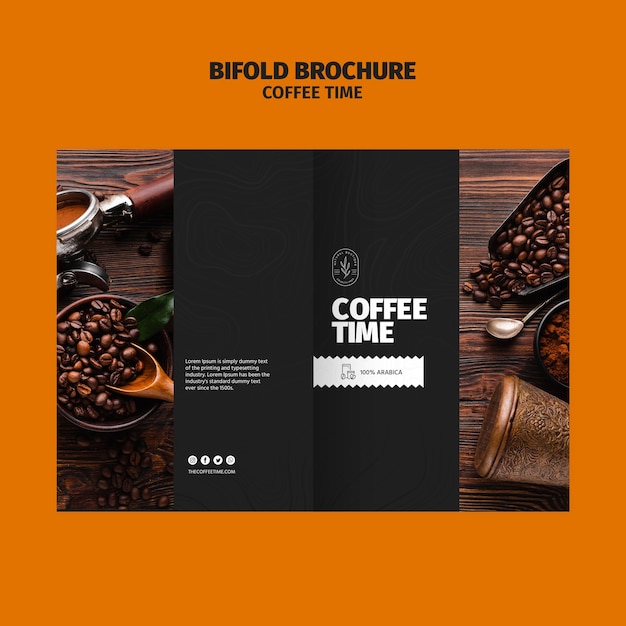 Coffee Time Bifold Brochure Template – Free to Download