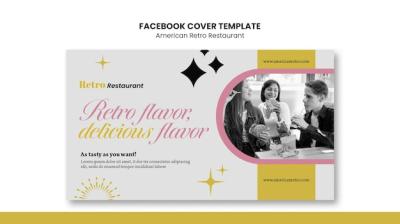 American Retro Restaurant Facebook Cover Template – Free Download