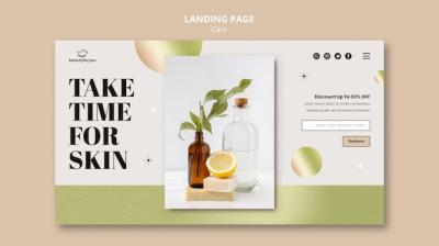 Beauty and Care Landing Page Design Template – Free Download