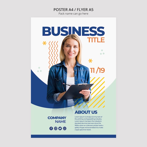 Business Woman Poster Template – Free Download