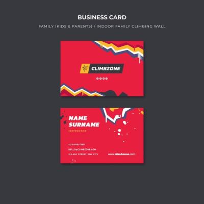 Family Celebration Business Card Template in Flat Design – Free Download