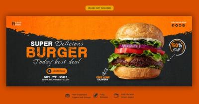 Delicious Burger and Food Menu Facebook Cover Template – Free Download