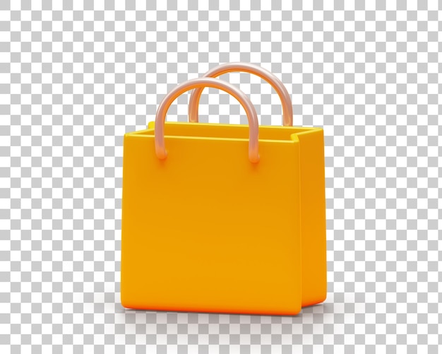 3D Background Illustration of Yellow Shopping Bag Icon | Free Download