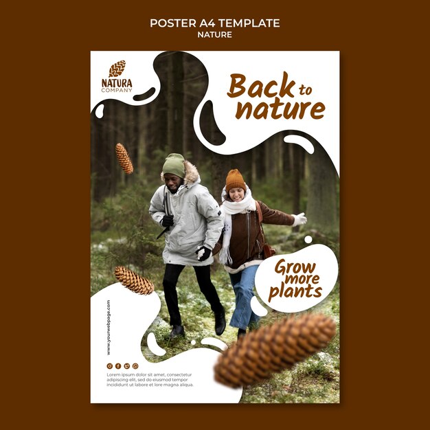 Couple Adventure in Nature – Vertical Poster Template for Free Download